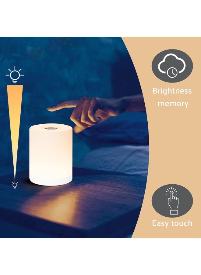 CLENEA Mini Night Light, Soft Warm Dim Lamp, Small Cordless Touch Night Light Dimmable Portable Rechargeable Battery Operated, Wireless Bedside Table Lamps for Baby Nursery, Bedroom, Hallway - Image 4